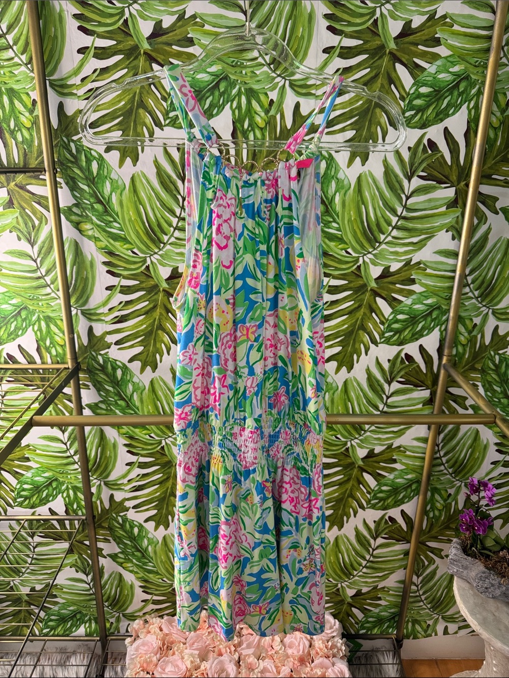 Lilly Pulitzer Girls' Floral One-Piece in Blue, Pink, Green, Yellow